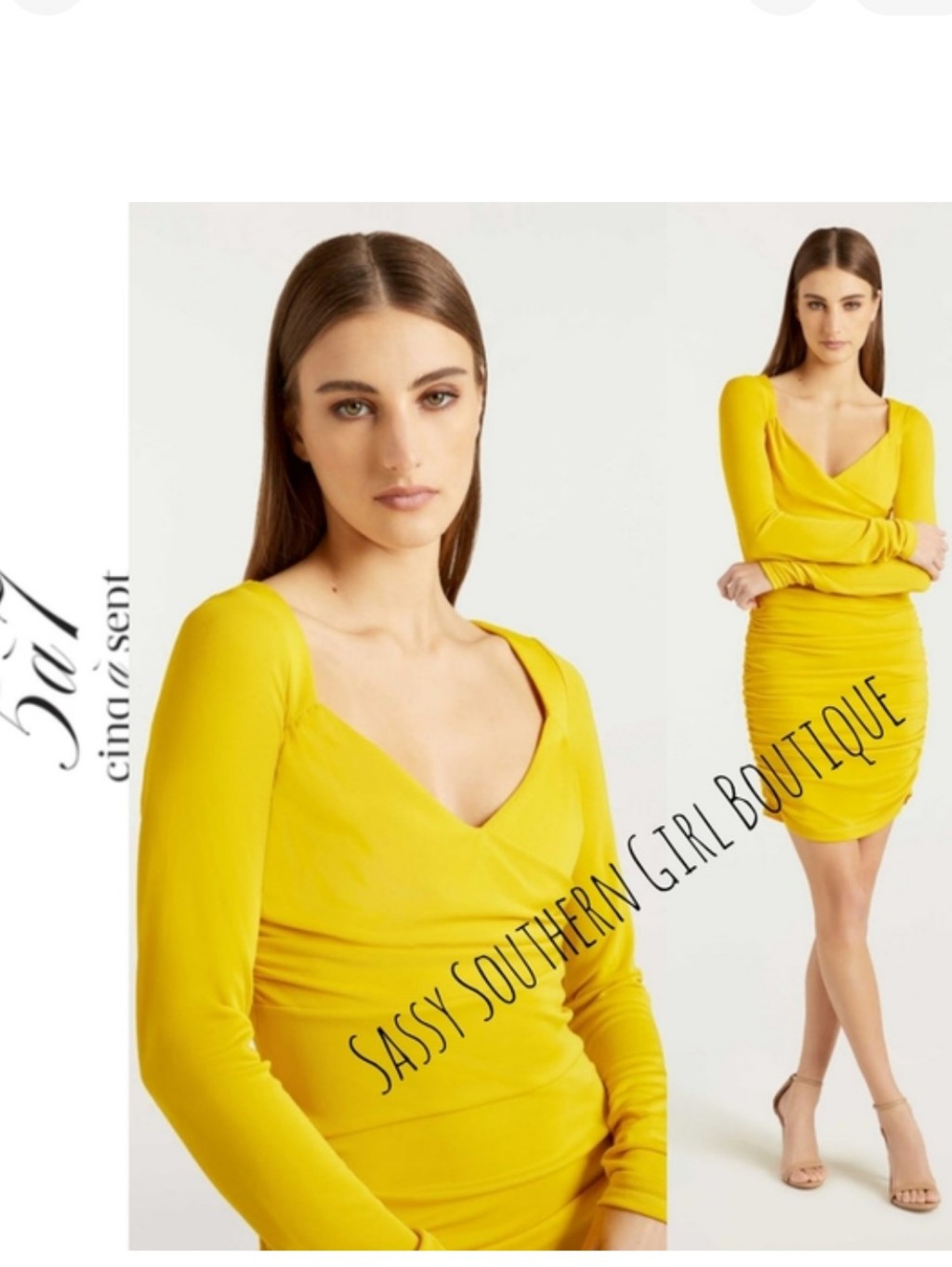 Cinq A Sept 5 7 Yellow Ruched Mini Dress